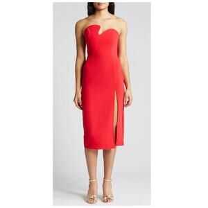 Amanda Uprichard Puzzle Strapless Midi Dress Size Small